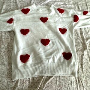 White heart sweater